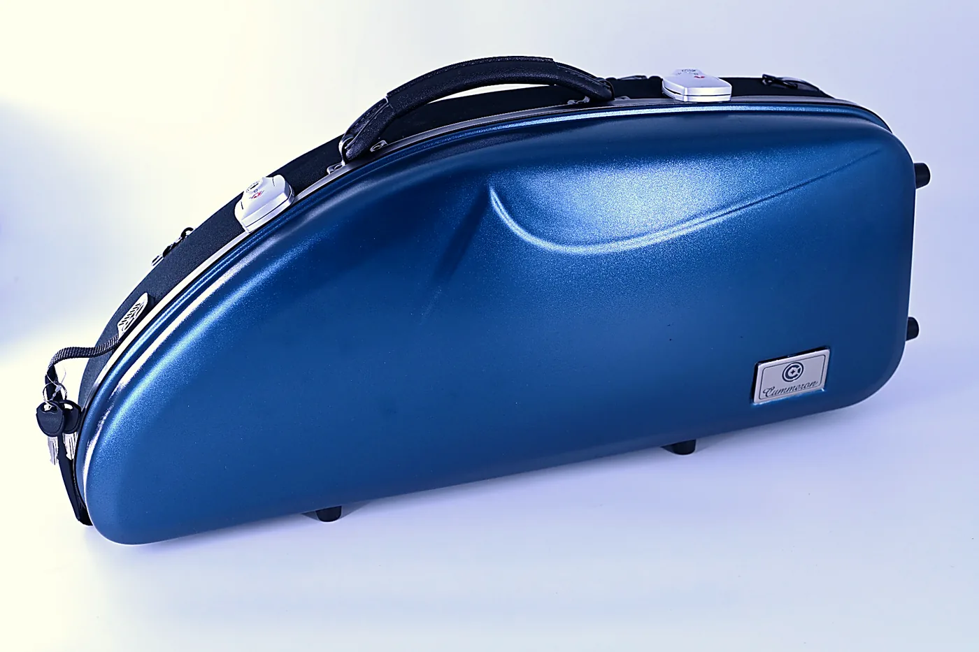 Blaues Premium Case für Auron Saxophone, Außenansicht